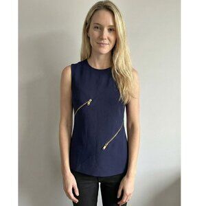 Stella McCartney Crew Neck Sleeveless Navy Top Womens Size XS / US 2 / IT 38